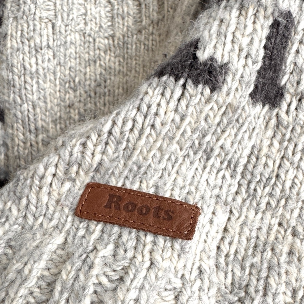 Roots Full Zip Knit Cardigan Sweater Wool Blend Size S - Picture 5 of 7